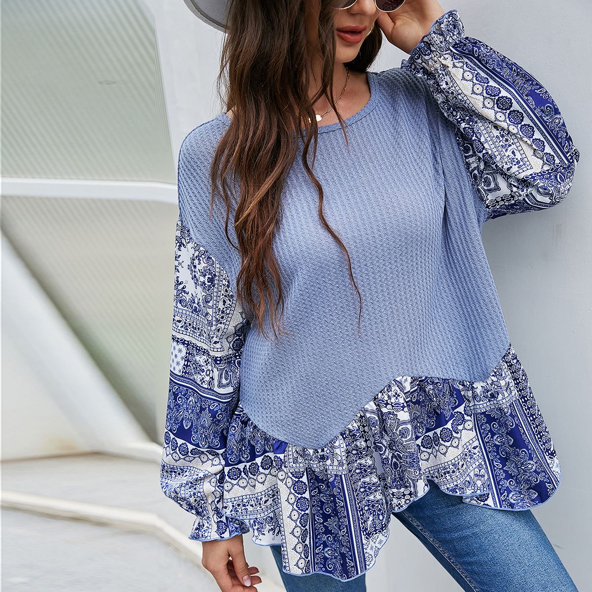 Paisley print online sweater