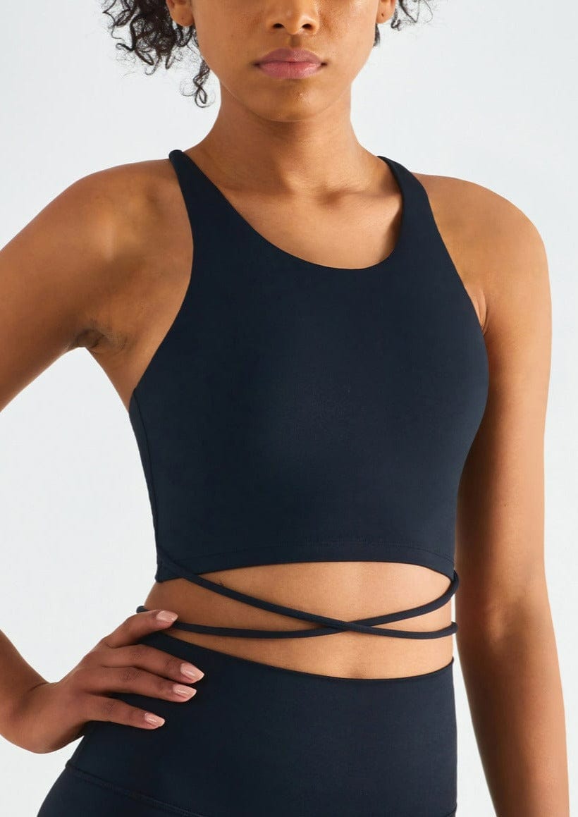 Sports Bra for Women Sexy Crossover Yoga Bra Short Sleeve Tank Top
