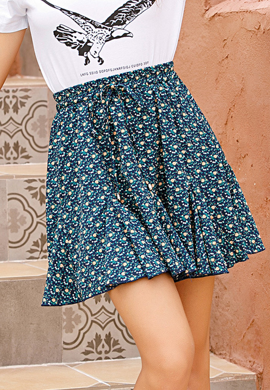 Drawstring skirt knee length best sale