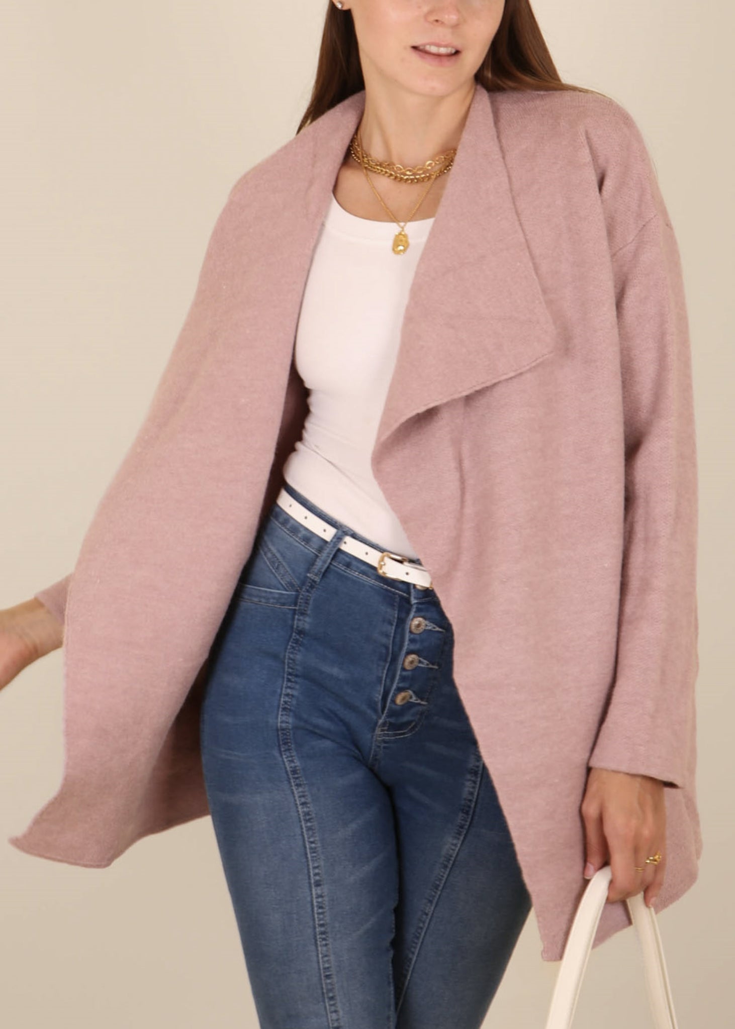 Relaxed Open Front Cardigan