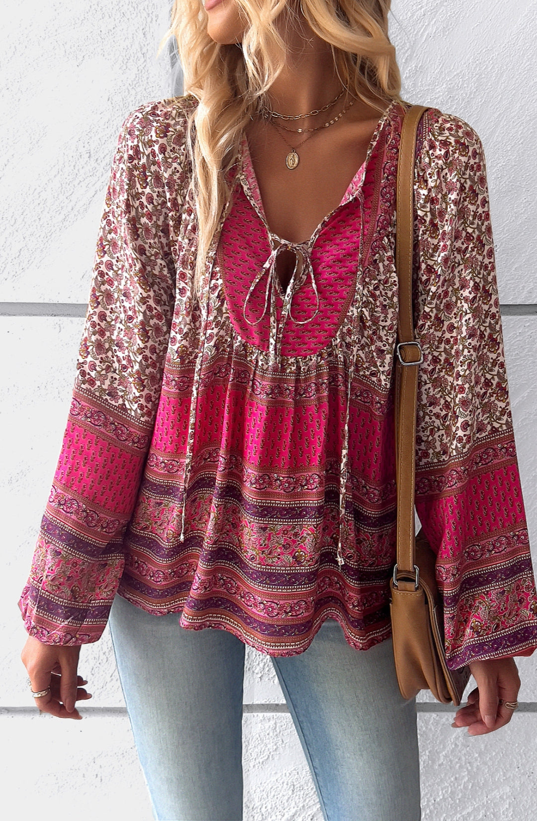 Flowy boho top best sale