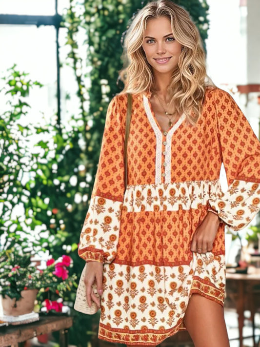 Vestido bohemio con estampado floral