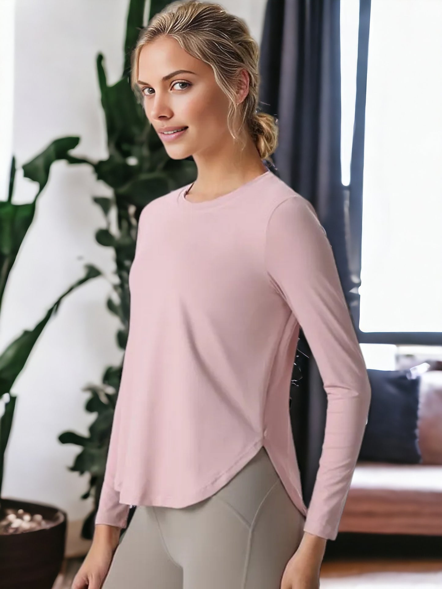 Loose Slim Long Sleeved Quick Drying Yoga Sweatshirt