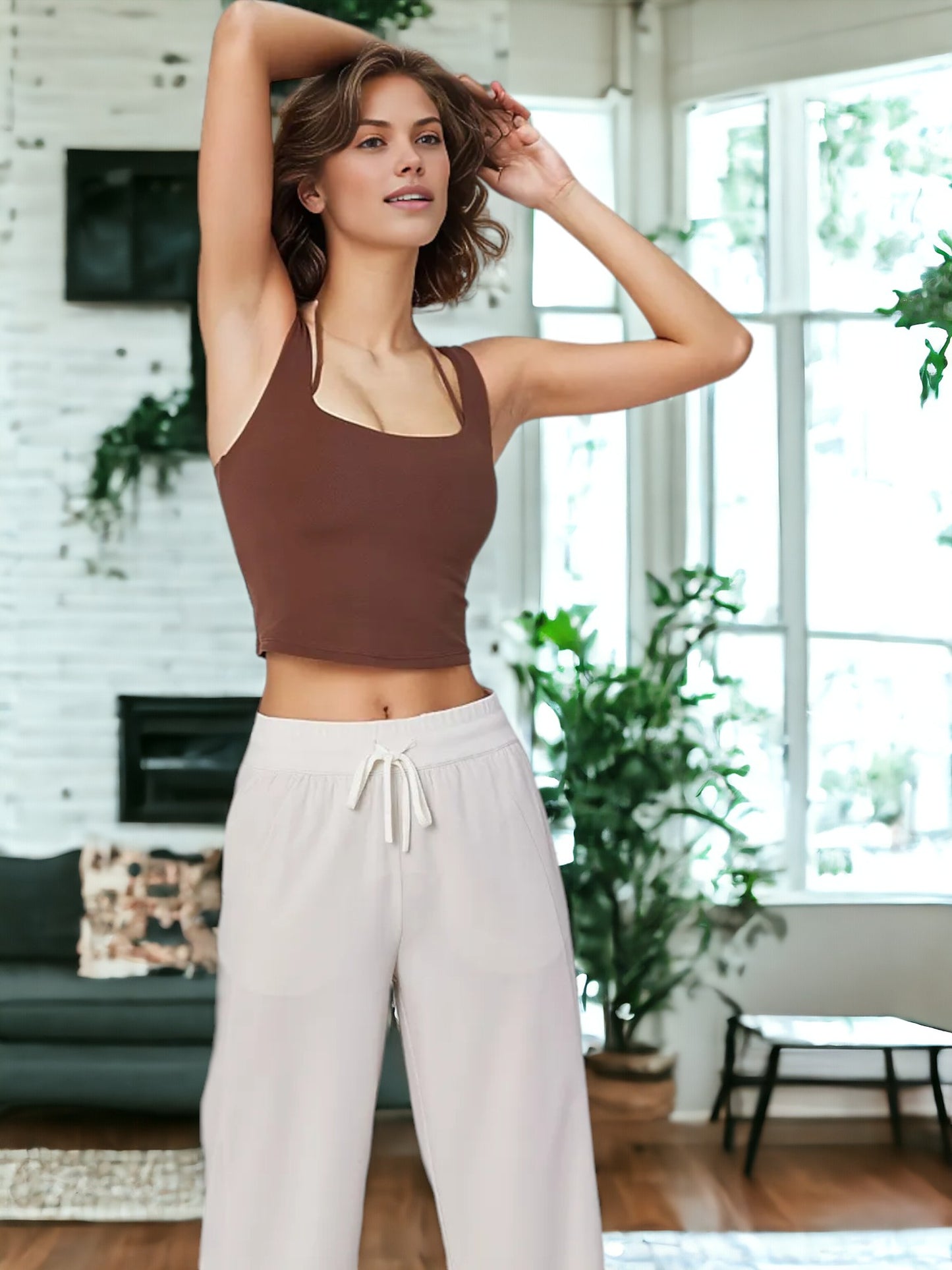 Two-piece Halter Neck Yoga Sports Bra