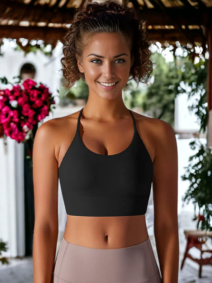 Crossed Back Fitness Yoga Sports Bra