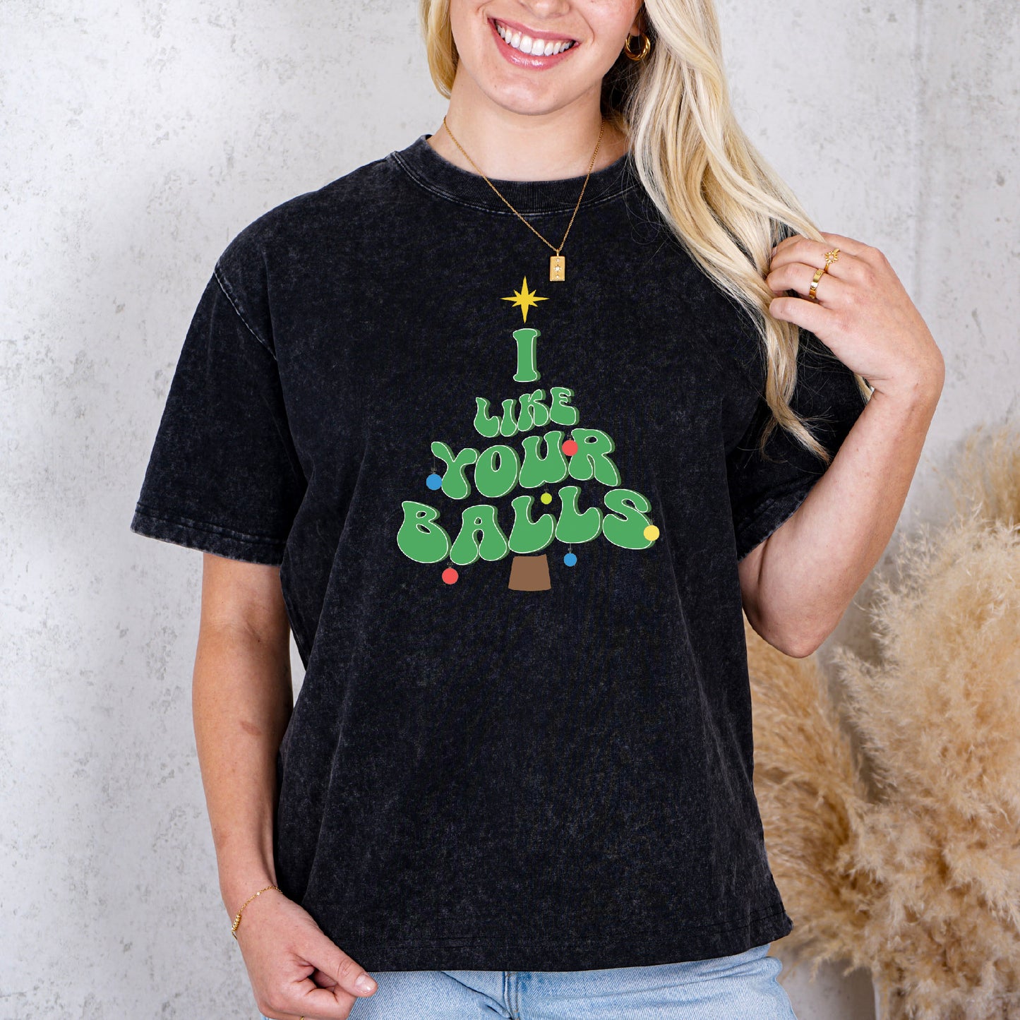 Humorous Holiday Tee 'I Like Your Balls' Christmas T-shirt