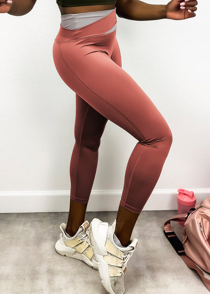 Two Toned Cross High Waist Leggings