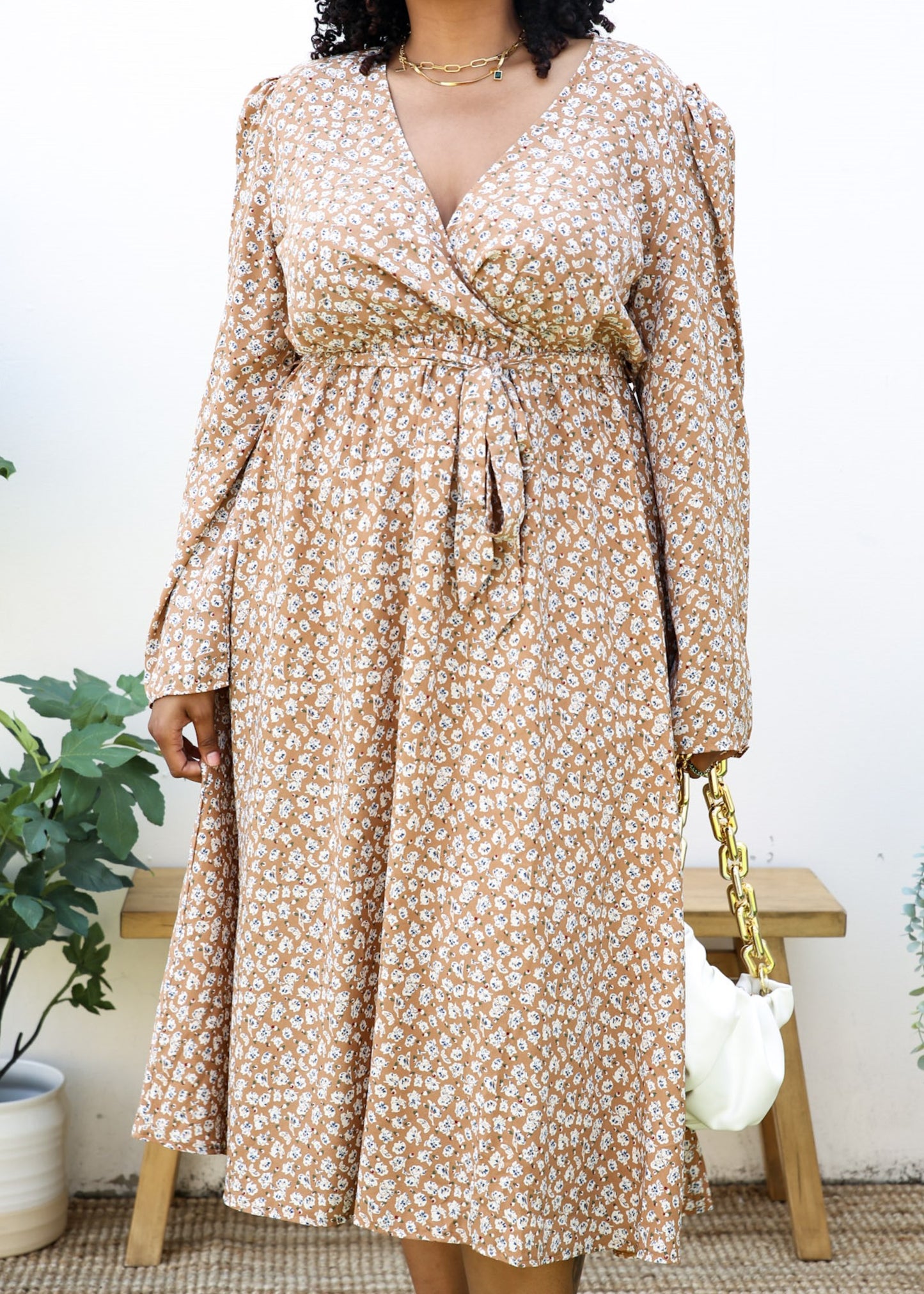 Plus Size Paisley Print Wrap Flwoy Maxi Dress