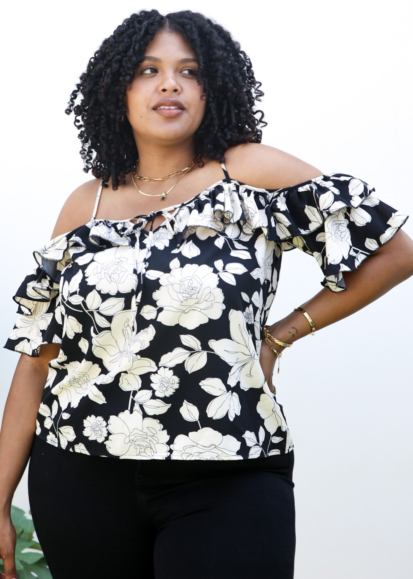 Plus Size Cami Blouse Boho Floral Print