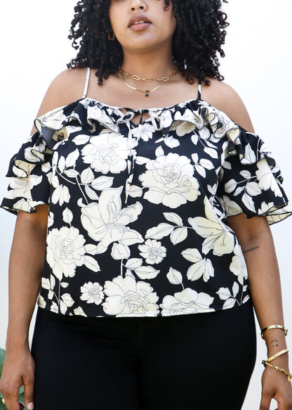 Plus Size Cami Blouse Boho Floral Print