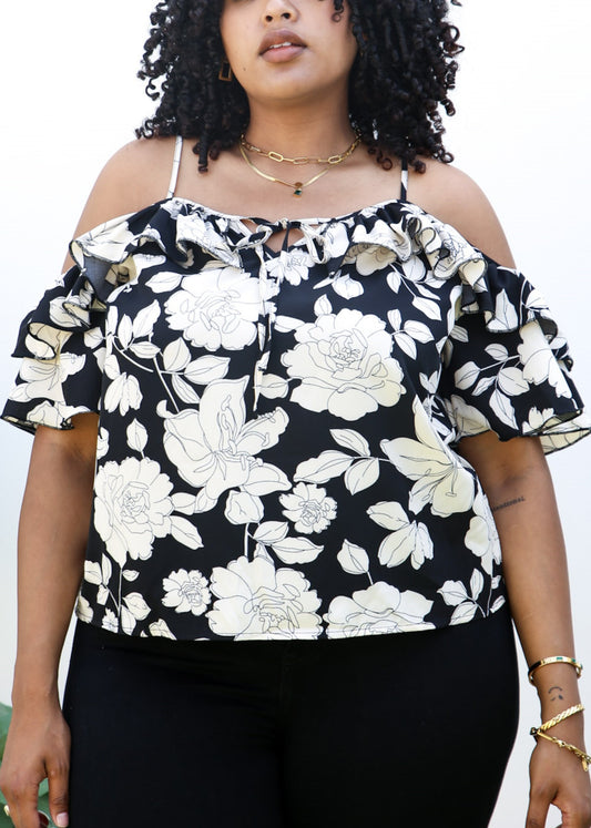 Plus Size Cami Blouse Boho Floral Print