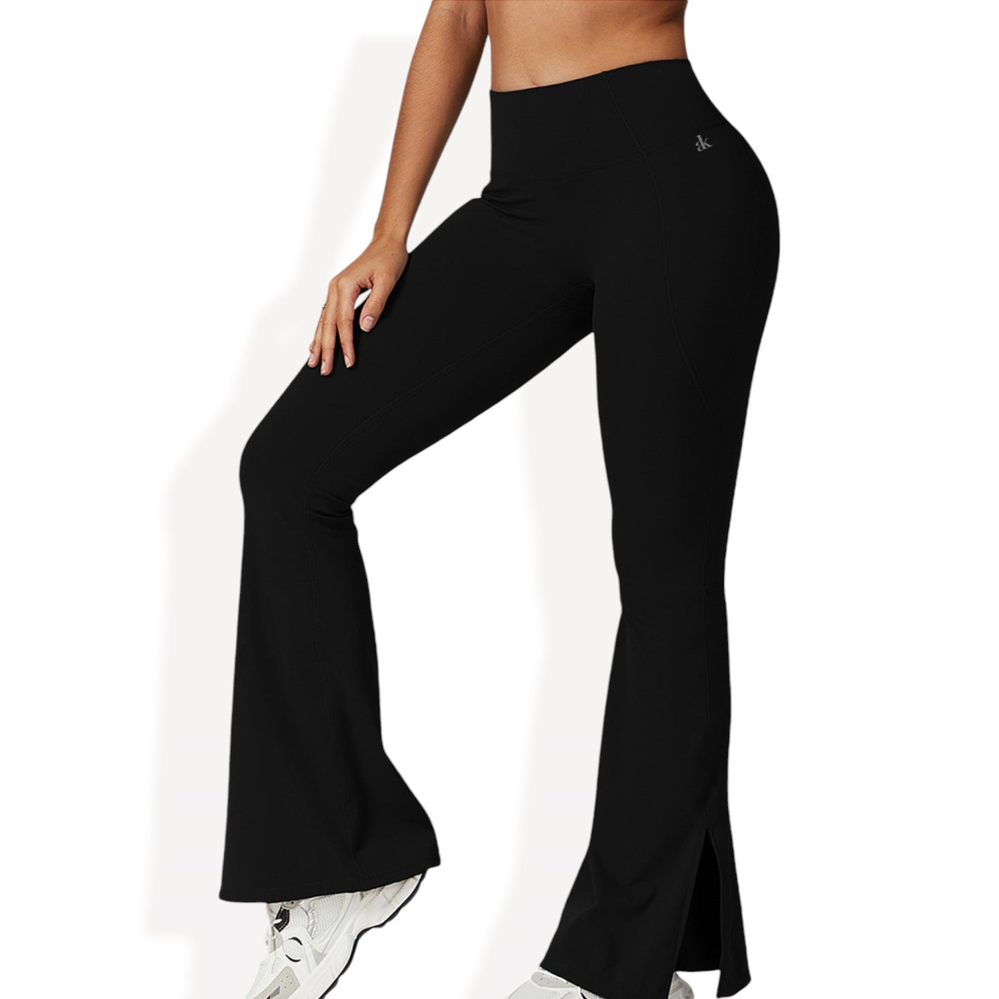 Anna-Kaci Women's High Waist Flare Leg Yoga Pants with Side Slit Detail