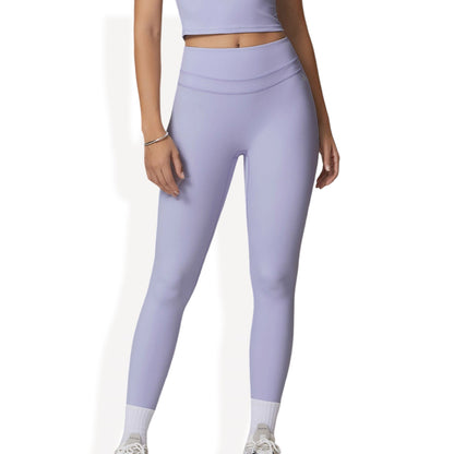 Anna-Kaci Women's High-Waisted Compression Leggings with Crossover Waistband