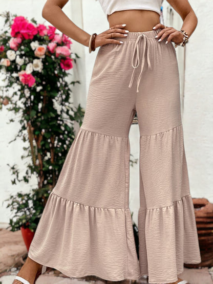 Pantalones anchos con cintura anudada