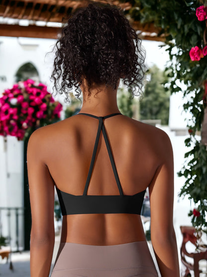 Crossed Back Fitness Yoga Sports Bra