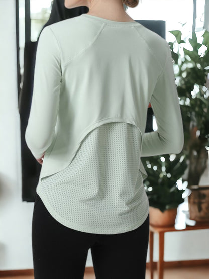 Loose Slim And Breathable Round Neck Long Sleeved Yoga Sweatshirt