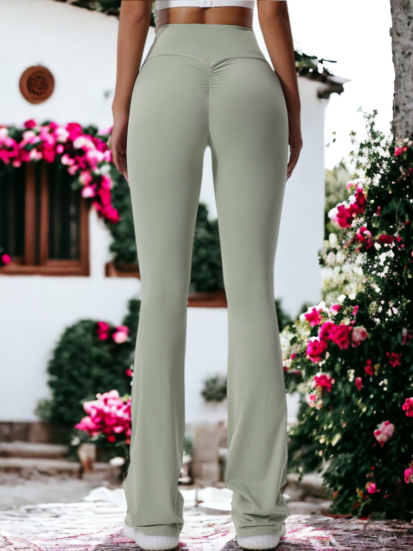 Flared Butt Lifting Slimming Trousers