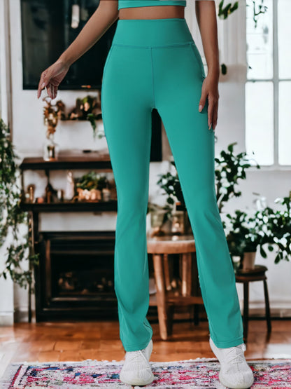 Drapey Wide-Leg High-Waisted Yoga Pants