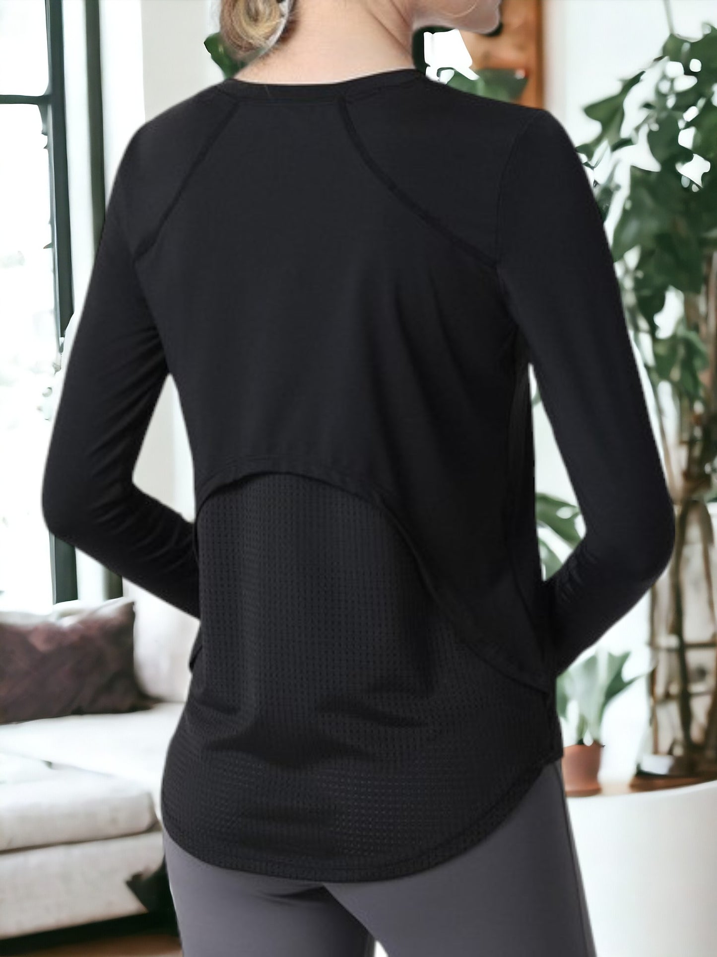 Loose Slim And Breathable Round Neck Long Sleeved Yoga Sweatshirt