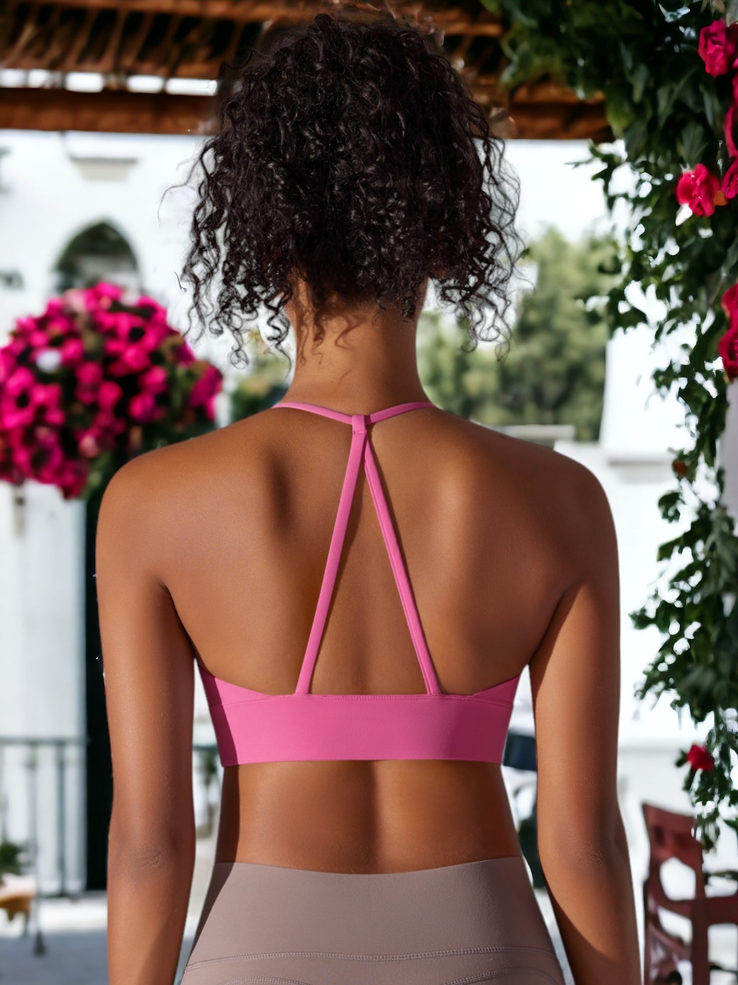 Crossed Back Fitness Yoga Sports Bra