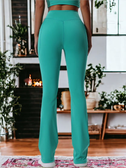 Drapey Wide-Leg High-Waisted Yoga Pants