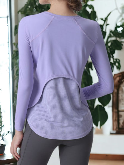 Loose Slim And Breathable Round Neck Long Sleeved Yoga Sweatshirt