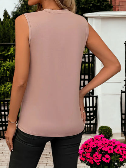 Camiseta sin mangas con cuello redondo y holgada para mujer