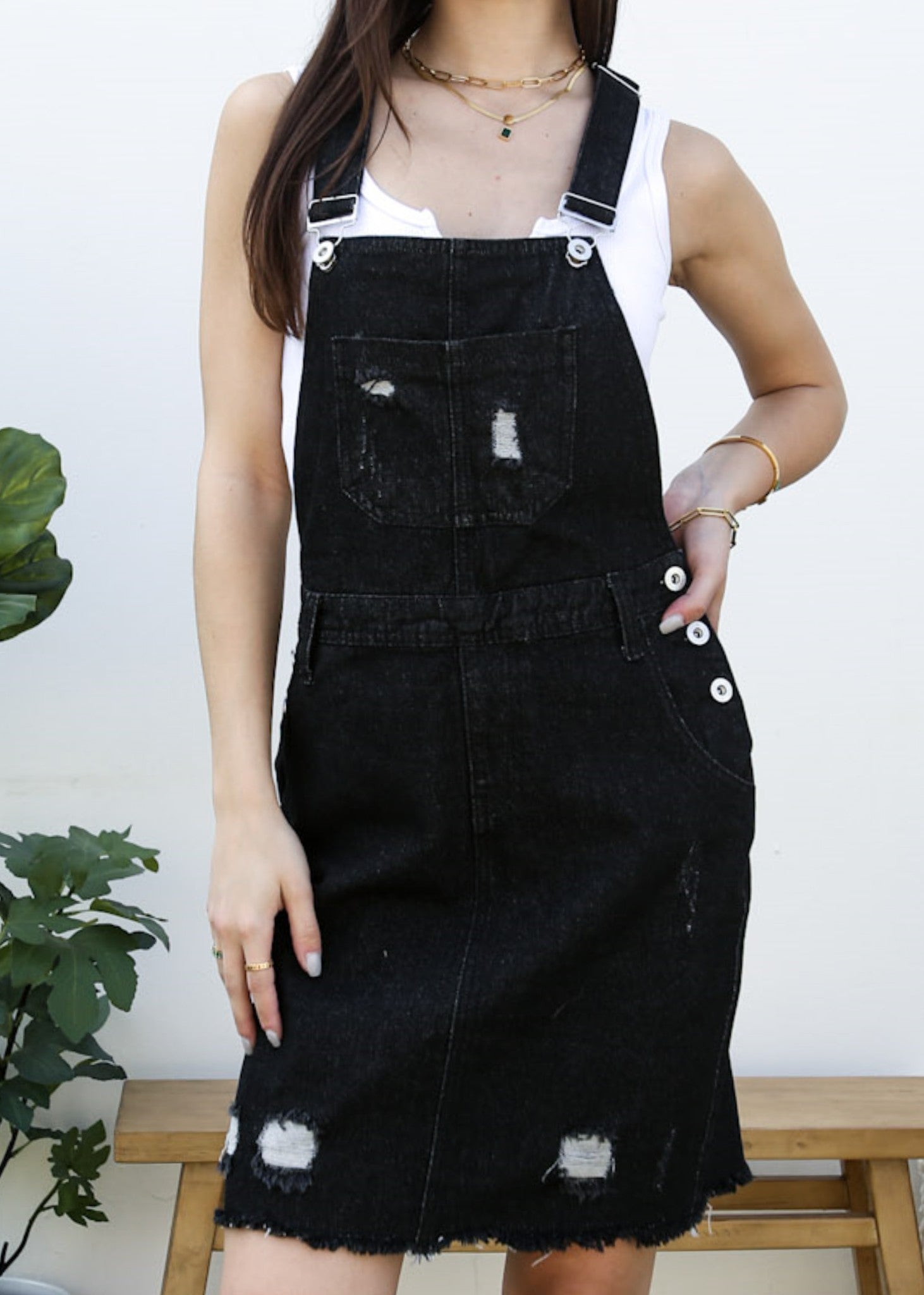 Distressed Denim Overall Dress – Little Baby Bowtique