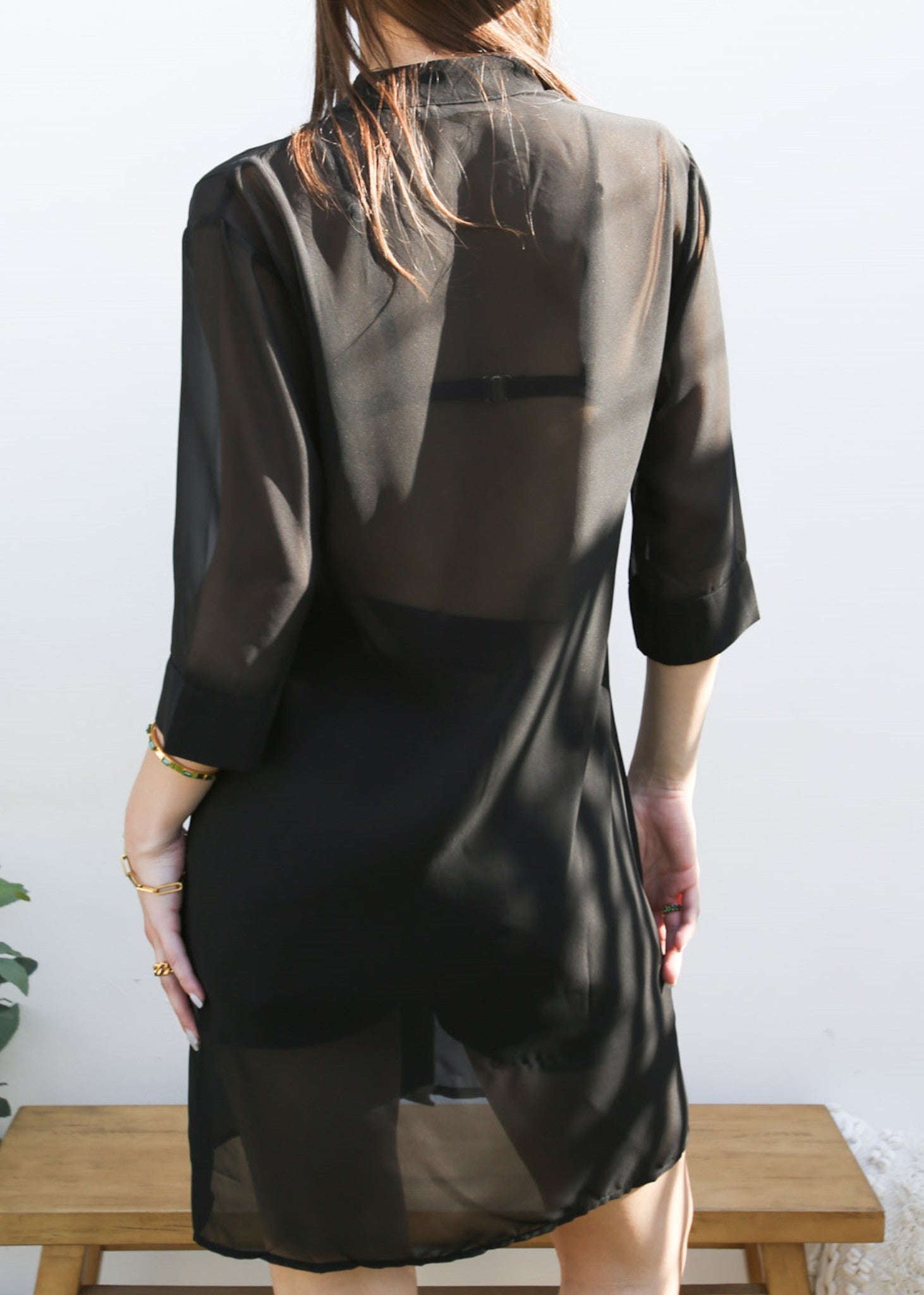 Black chiffon tunic fashion