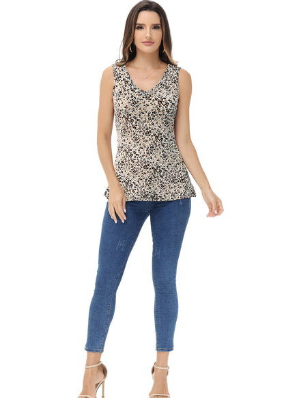 Leopard Print V-Neck Tank Top