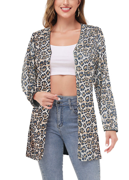 Sequin Open Front Cocktail Outerwear Jacket