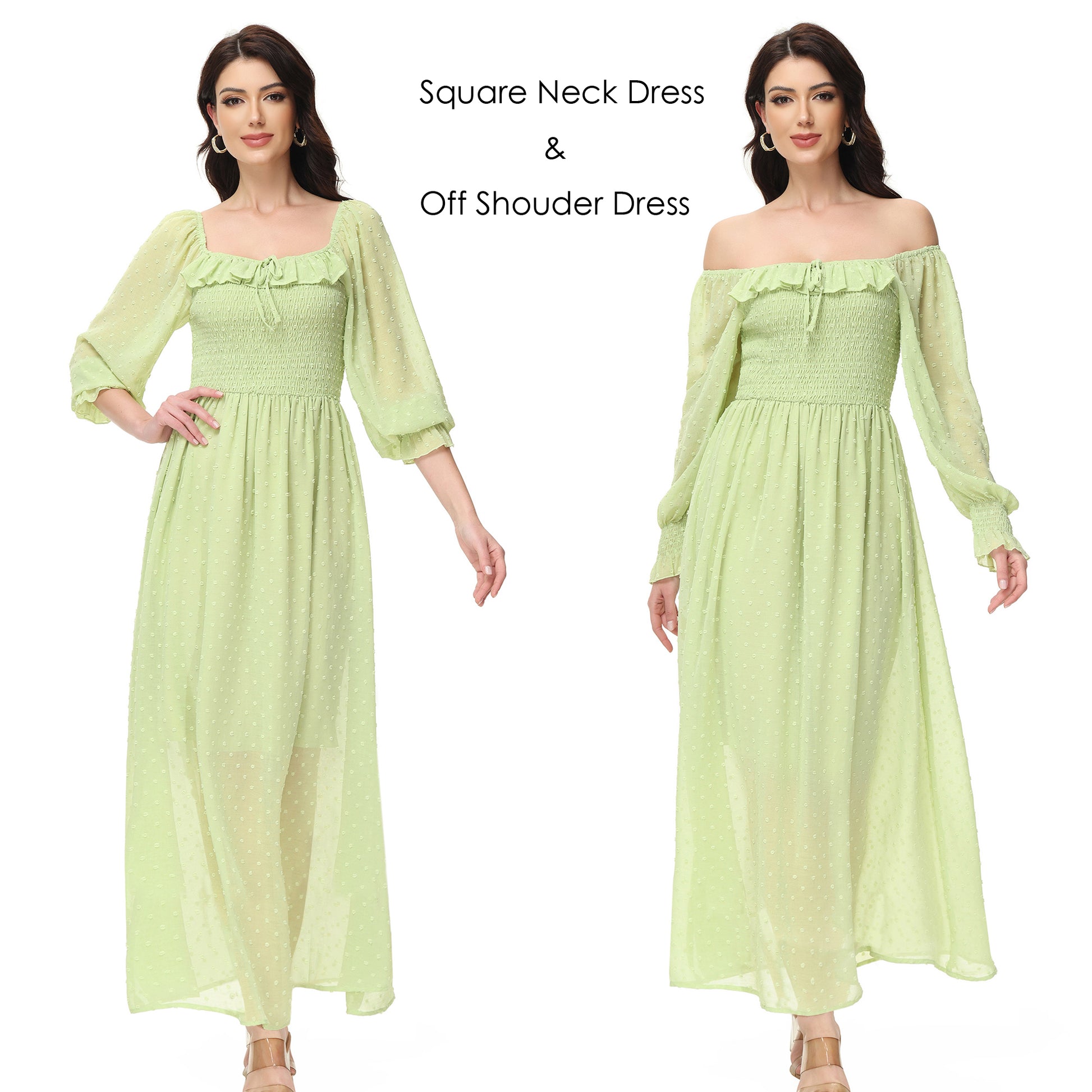 ANNA-KACI Women Summer Swiss Dot Short Sleeve Dress High Waist V Neck  Floral Print Flowy Maxi Dress : : Clothing, Shoes & Accessories
