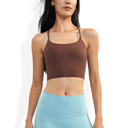 Spaghetti Strap Crop Top with Stretch Fabric and Form-Fitting Silhouette for Comfortable Casual or Workout Wear