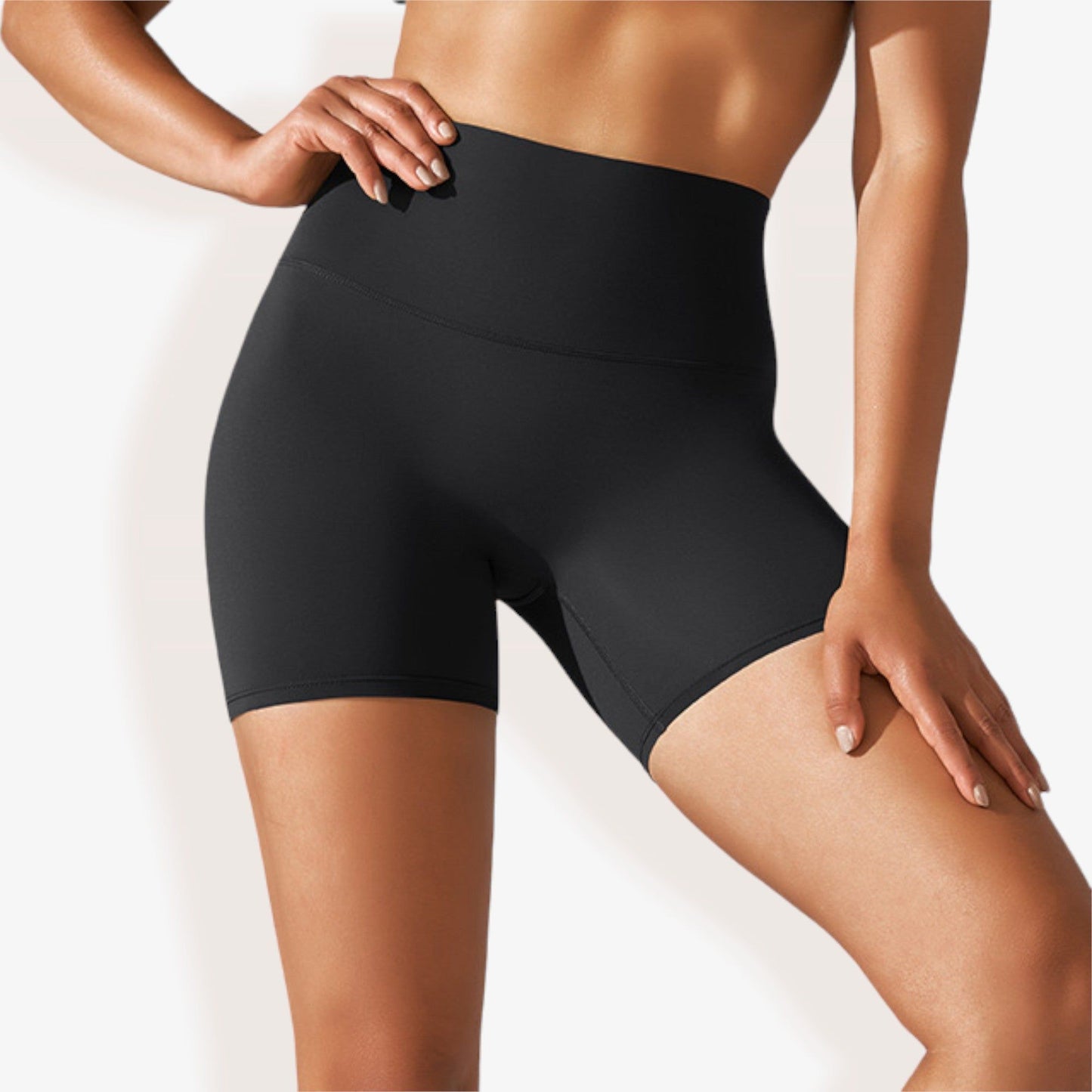 High Waist Seamless Biker Shorts with Compression Fit