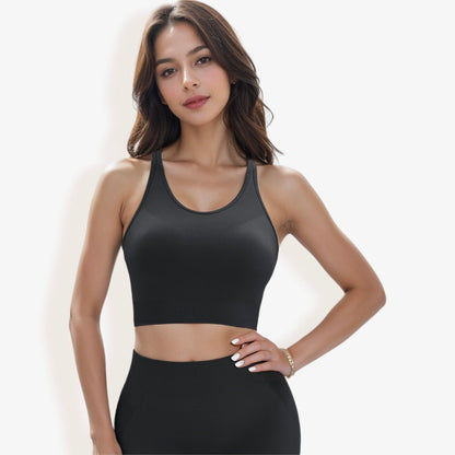 Racerback Sports Bra with Breathable Stretch Fabric