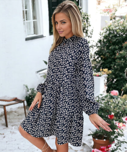 Keyhole Front Floral Print Dress