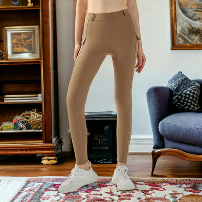 Leggings con presilla para cinturón y cintura alta