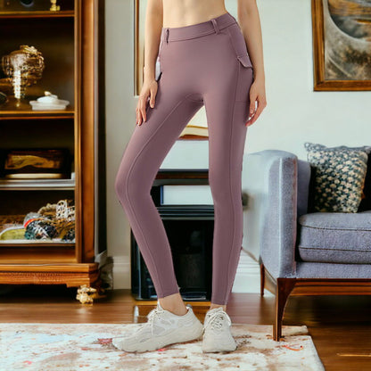 Leggings con presilla para cinturón y cintura alta