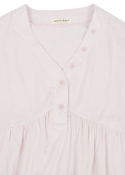 Button Detail Solid Blouse