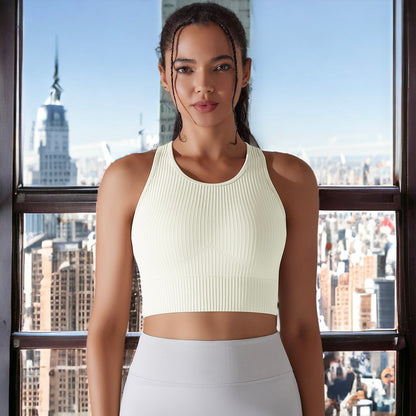 Round Neck Ribbed Sports Bra