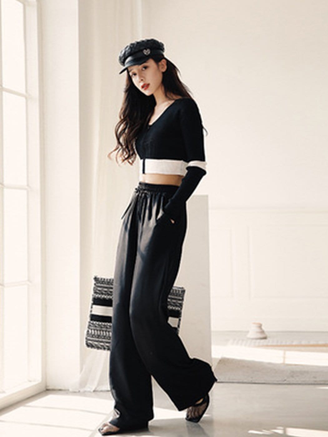 High Waist Casual Wide Leg Drape Pants