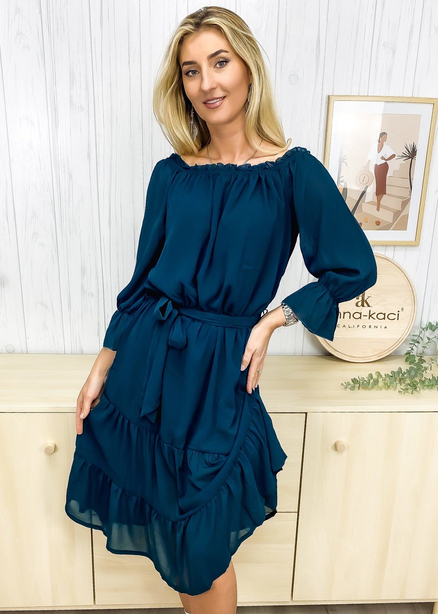 Off Shoulder Tie Front Dress