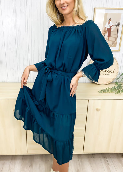 Off Shoulder Tie Front Dress