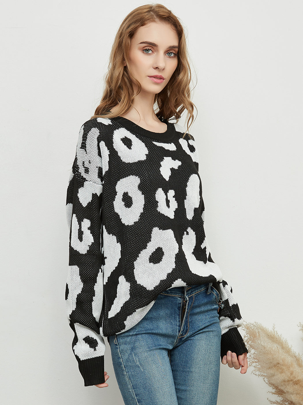 Animal print 2024 pullover sweater