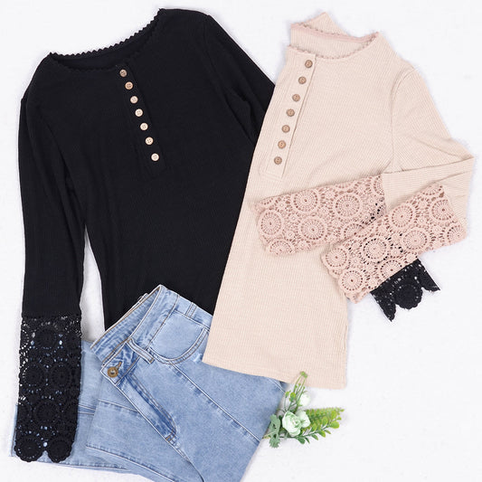 Crochet Lace Detail Shirt