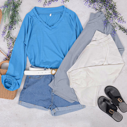 V Neck Long Sleeve Shirt