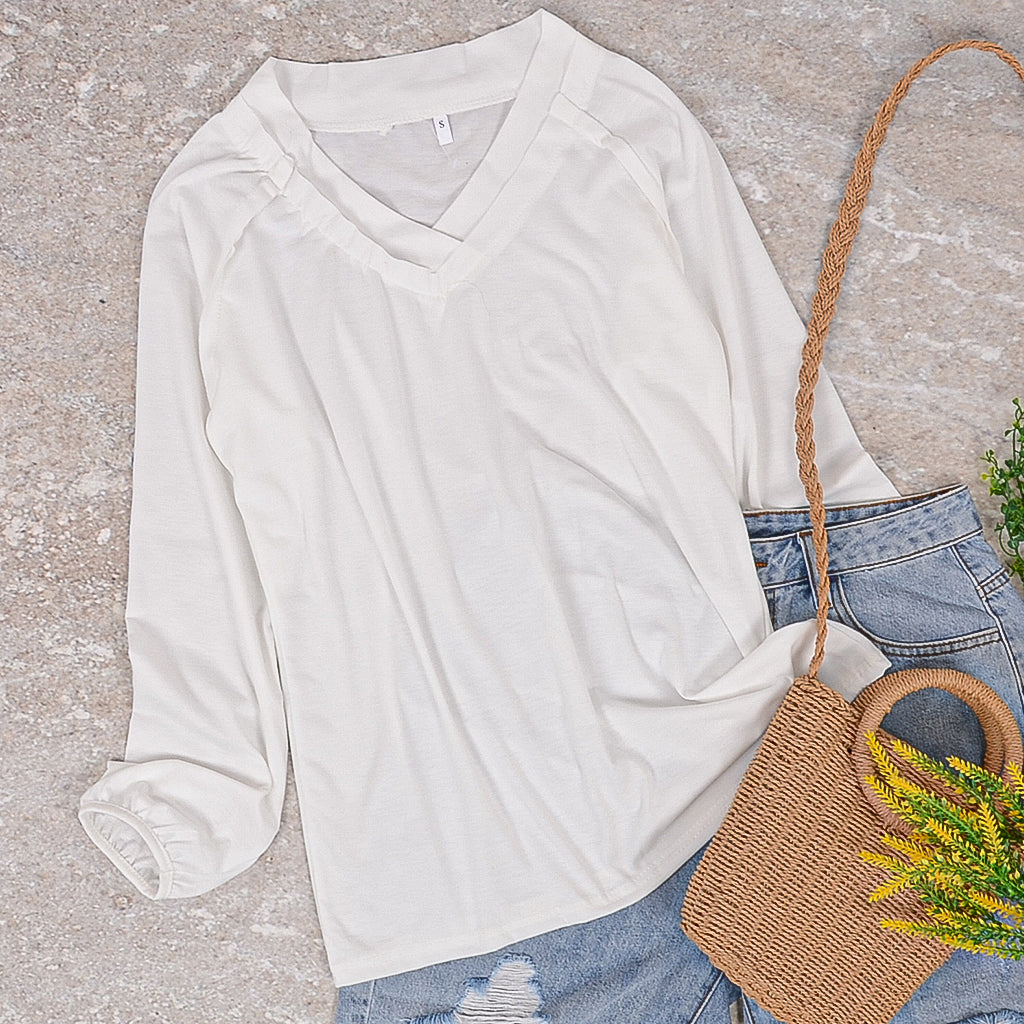 V Neck Long Sleeve Shirt