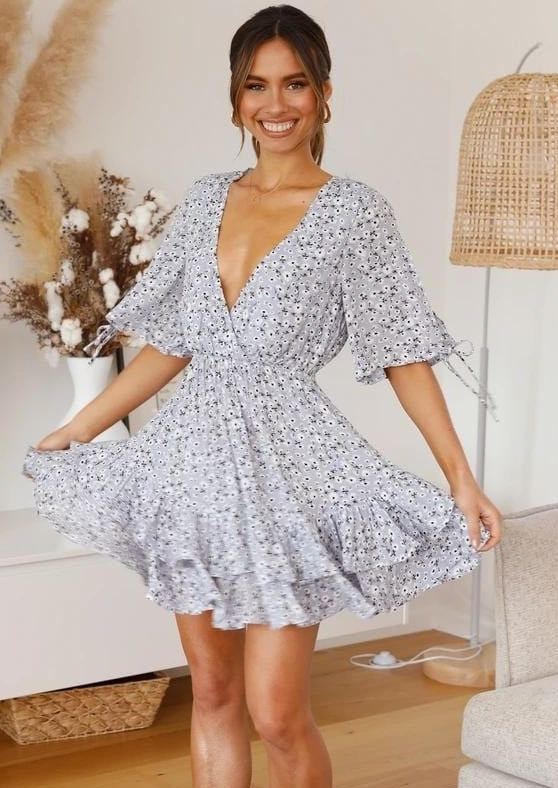 Soft Daisy Gathered Dress