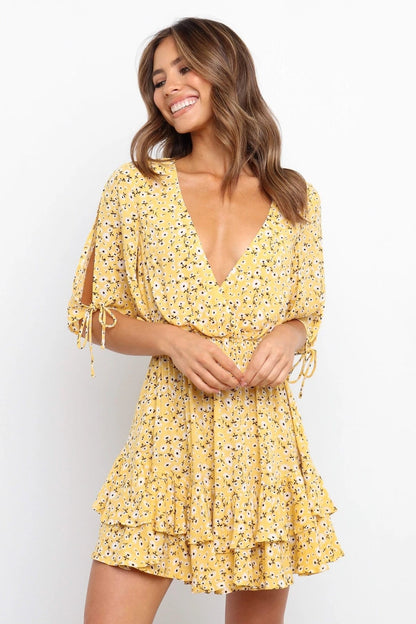 Soft Daisy Gathered Dress