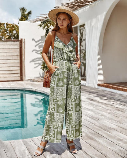 Paisley Ruffle Summer Jumpsuit